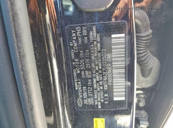 KMTFN4JE7LU335073 2020 GENESIS G80 Black Vista de la etiqueta del VIN