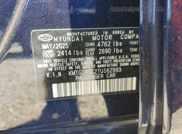 KMTG24SC2TU162993 2026 GENESIS G70 Blue Widok komory silnika