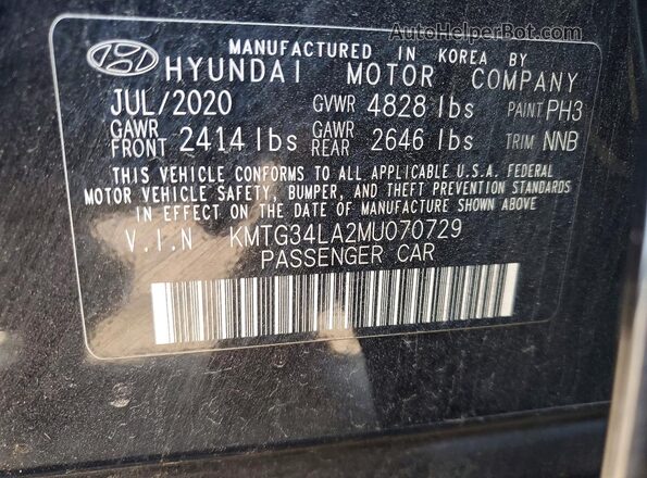 KMTG34LA2MU070729 2021 GENESIS G70 Black VIN sticker view