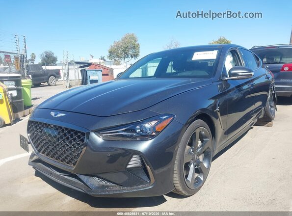 KMTG34LE0LU058175 2020 GENESIS G70 Gray Vista tres cuartos delantera izquierda