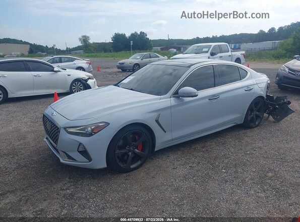 KMTG34LE1KU022171 2019 GENESIS G70 Gray წინა მარცხენა ხედი სამი მეოთხედიდან