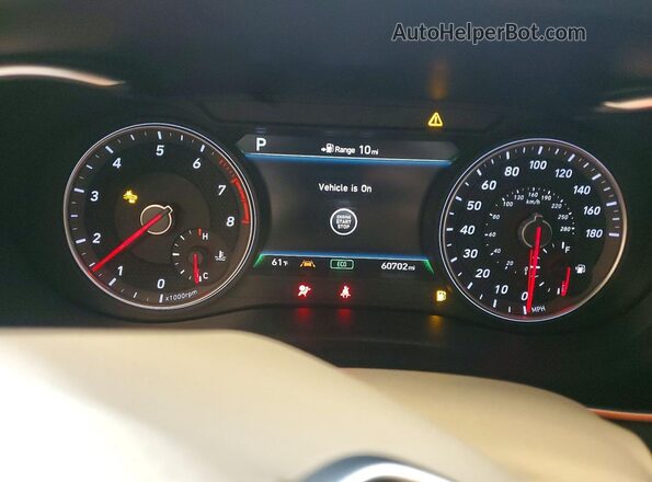 KMTG34LE1KU023871 2019 GENESIS G70 Gray Вид щитка приладів