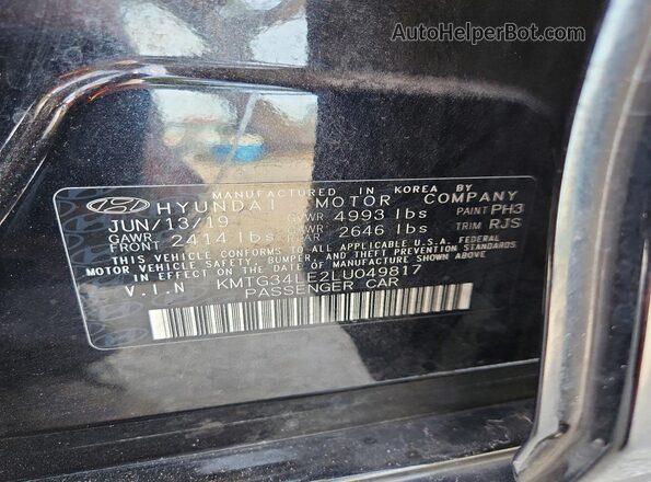 KMTG34LE2LU049817 2020 GENESIS G70 Черный Вид подкапотного пространства