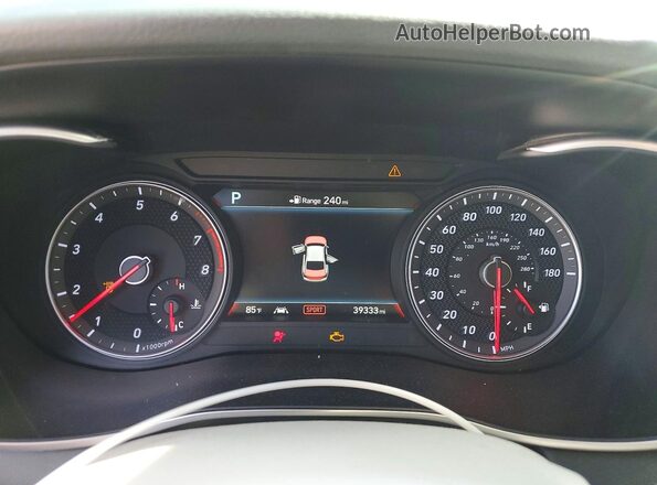 KMTG34LE6KU015510 2019 GENESIS G70 Charcoal Instrument cluster view