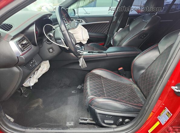 KMTG34LE9KU015758 2019 GENESIS G70 Red Вид салону спереду