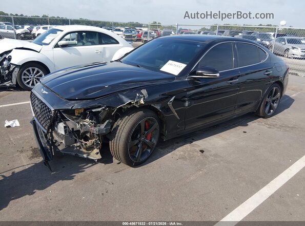 KMTG34LE9KU027585 2019 GENESIS G70 Черный Передняя левая четверть