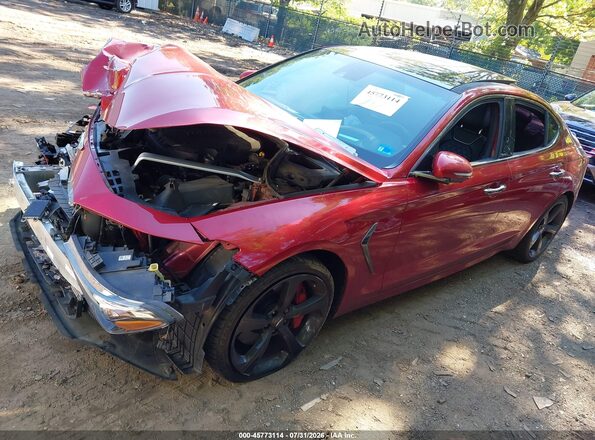 KMTG34LEXKU020516 2019 GENESIS G70 Red წინა მარცხენა ხედი სამი მეოთხედიდან
