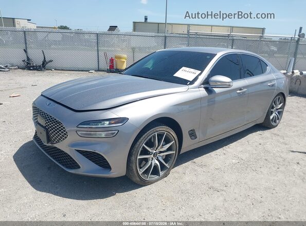 KMTG34SC2RU142930 2024 GENESIS G70 Gray Առջևի ձախ երեք քառորդ տեսարան