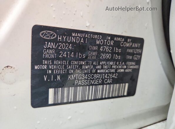 KMTG34SC8RU142642 2024 GENESIS G70 White Engine compartment view