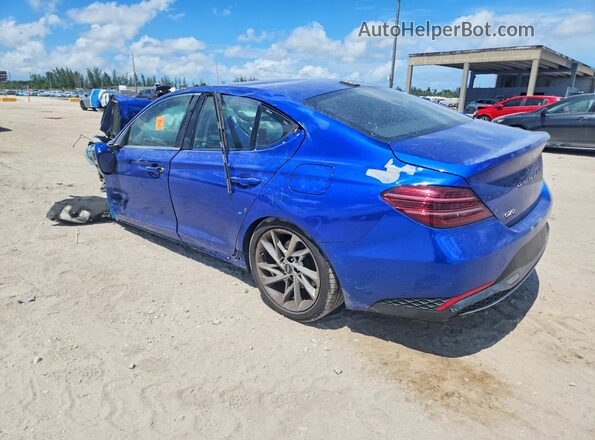 KMTG34TA8NU092929 2022 GENESIS G70 Синий Задняя левая четверть