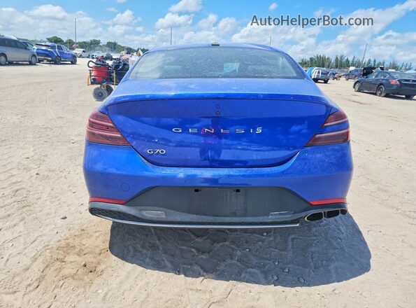 KMTG34TA8NU092929 2022 GENESIS G70 Синий Вид сзади