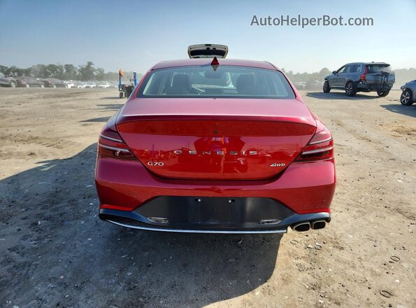 KMTG34TAXNU103526 2022 GENESIS G70 Red Widok z tyłu