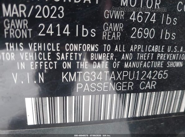 KMTG34TAXPU124265 2023 GENESIS G70 Green Vista del compartimento del motor