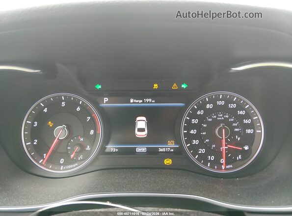 KMTG54LE0LU046361 2020 GENESIS G70 Light Blue Вид задніх сидінь