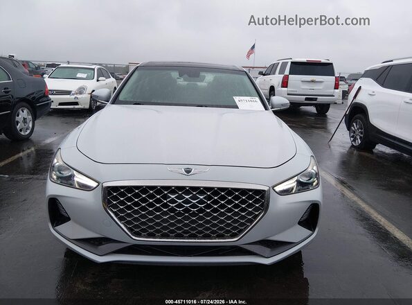 KMTG54LE0LU046361 2020 GENESIS G70 Light Blue Вид задньої частини салону