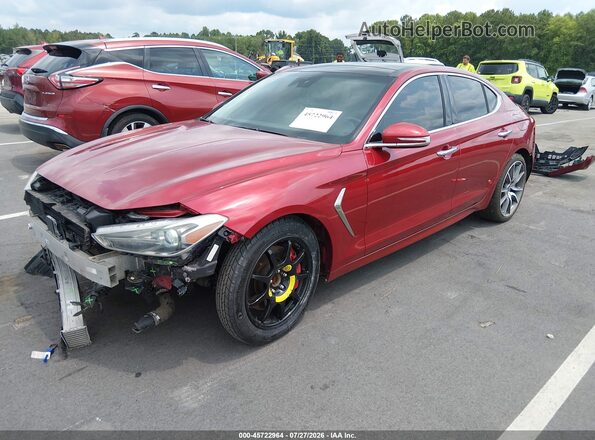 KMTG74LE7KU024253 2019 GENESIS G70 Red Vista tres cuartos delantera izquierda