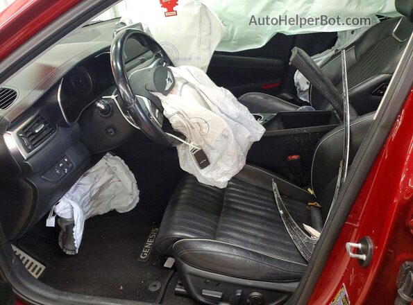 KMTG74LE9KU026425 2019 GENESIS G70 Red Vista interior delantera