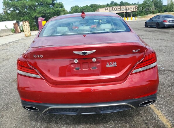 KMTG74LEXKU017524 2019 GENESIS G70 Burgundy Вид ззаду