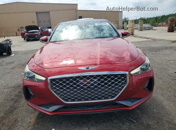 KMTG74LEXKU017524 2019 GENESIS G70 Burgundy Вид спереду