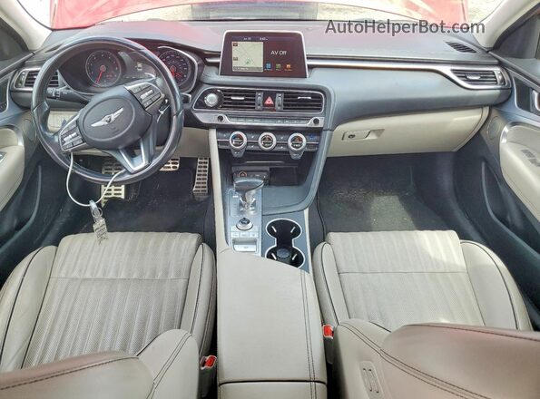 KMTG74LEXKU017524 2019 GENESIS G70 Burgundy Вид панелі приладів