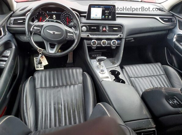 KMTG74LEXMU074261 2021 GENESIS G70 Red Առջևի վահանակի տեսք