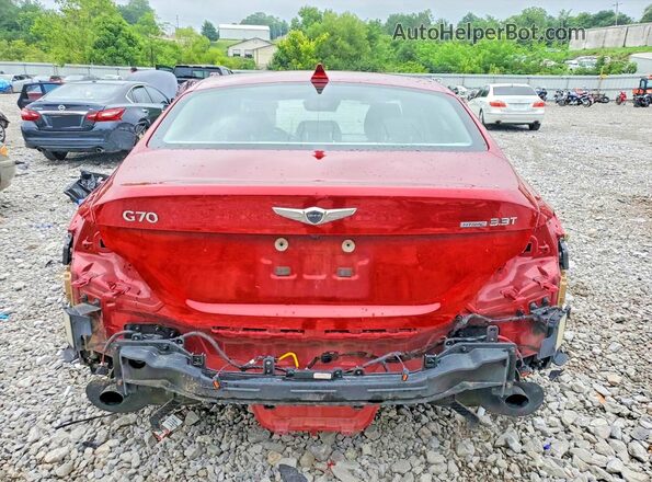 KMTG74LEXMU074261 2021 GENESIS G70 Red Հետևի տեսք