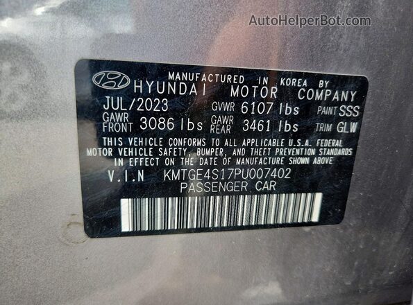 KMTGE4S17PU007402 2023 GENESIS G80 Gray Widok komory silnika