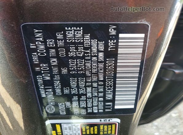 KMUHCESB3TU316301 2026 GENESIS GV80 Угольный Вид наклейки с VIN-кодом