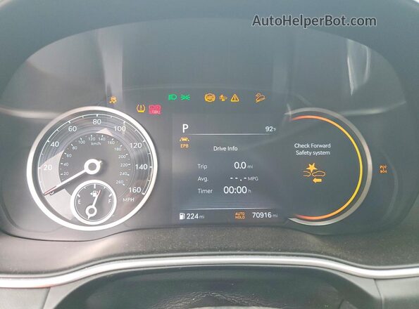 KMUHCESC2MU048965 2021 GENESIS GV80 White Instrument cluster view