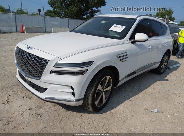 KMUHCESC4MU038602 2021 GENESIS GV80 White წინა მარცხენა ხედი სამი მეოთხედიდან