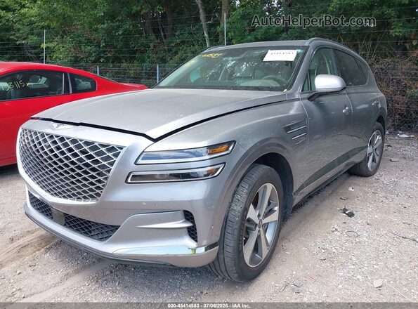 KMUHCESC9RU177289 2024 GENESIS GV80 Silver Առջևի ձախ երեք քառորդ տեսարան