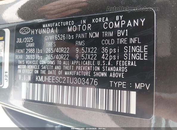 KMUHEESC2TU303476 2026 GENESIS GV80 Gray Engine compartment view