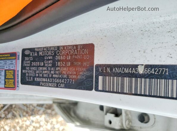 KNADM4A31G6642771 2016 KIA RIO Белый Вид подкапотного пространства