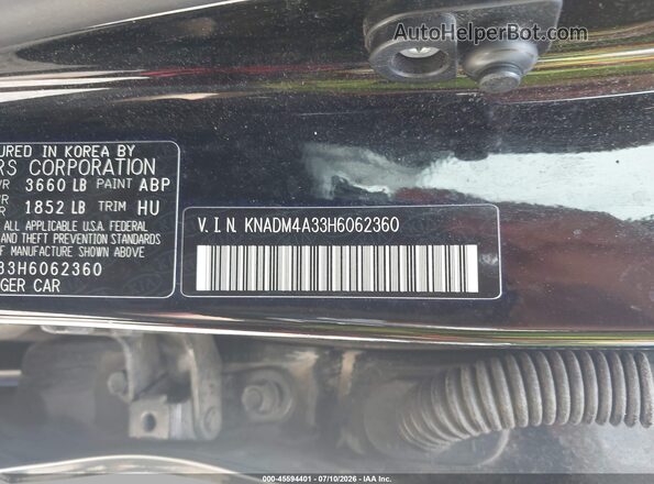 KNADM4A33H6062360 2017 KIA RIO Black Vista del compartimento del motor