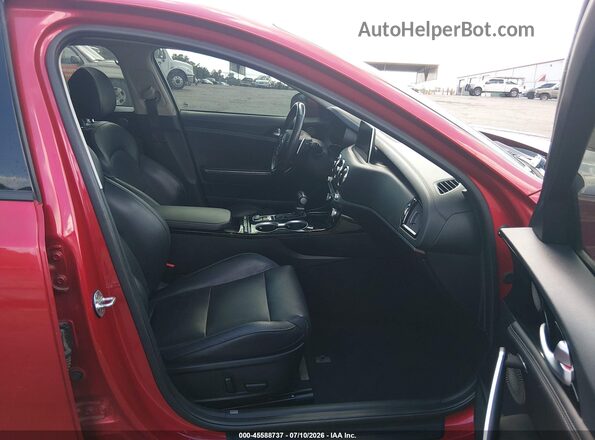 KNAE25LA3K6050888 2019 KIA STINGER Red Widok wnętrza z przodu