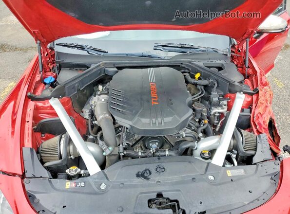 KNAE35LC4K6064880 2019 KIA STINGER Red Вид задньої частини салону