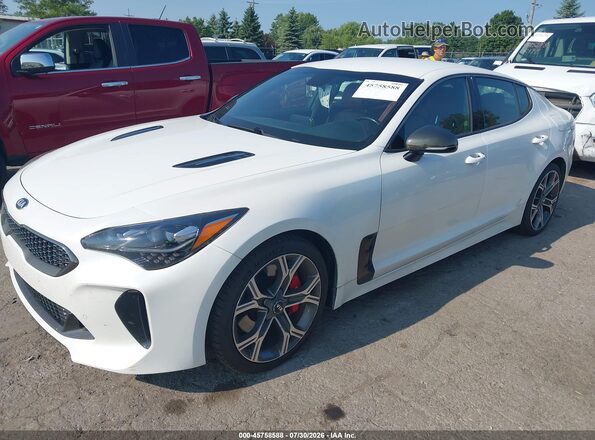 KNAE35LC9L6079232 2020 KIA STINGER White Առջևի ձախ երեք քառորդ տեսարան
