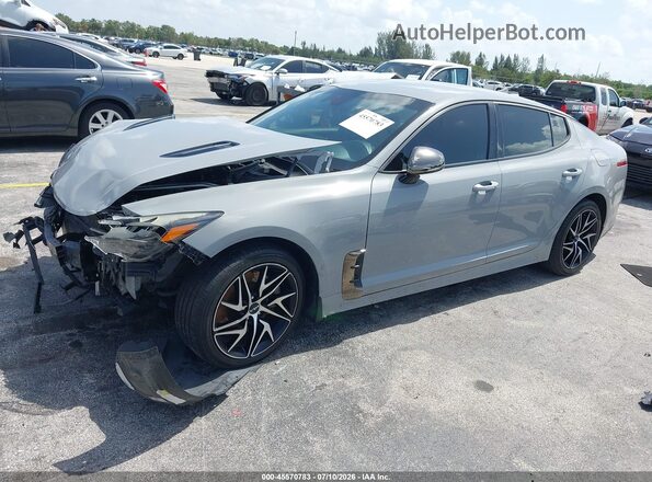 KNAE35LD0N6106409 2022 KIA STINGER Gray Vista tres cuartos delantera izquierda