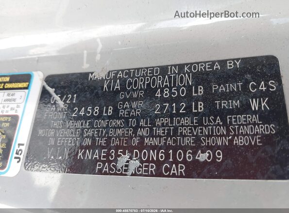 KNAE35LD0N6106409 2022 KIA STINGER Gray Vista del compartimento del motor
