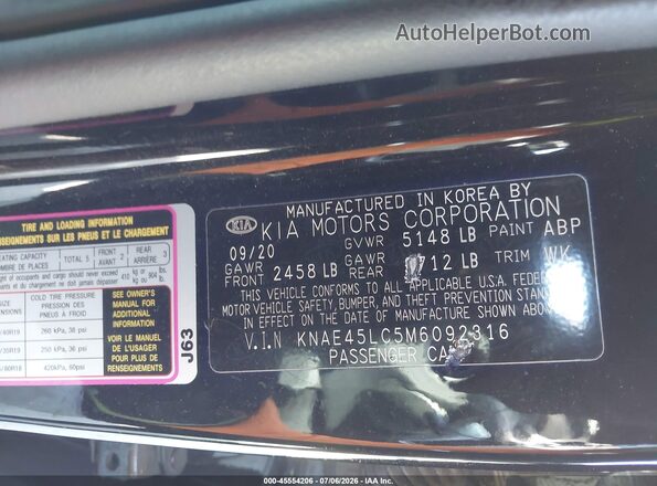 KNAE45LC5M6092316 2021 KIA STINGER Black Engine compartment view