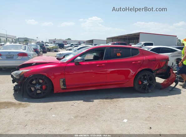 KNAE45LC6J6034176 2018 KIA STINGER Red სალონის 360-გრადუსიანი ხედი