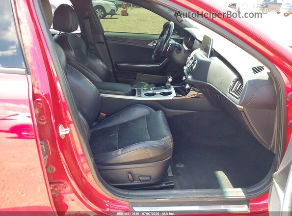 KNAE45LC7K6064076 2019 KIA STINGER Red Widok wnętrza z przodu