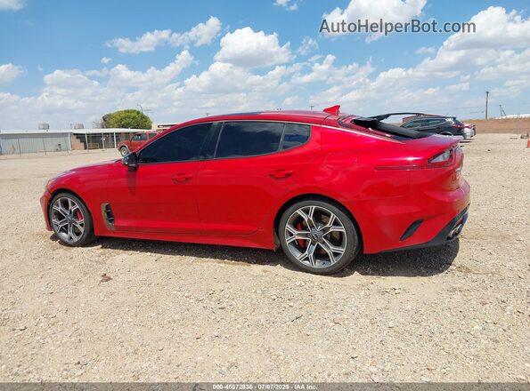 KNAE45LC7K6064076 2019 KIA STINGER Red Widok wnętrza 360 stopni