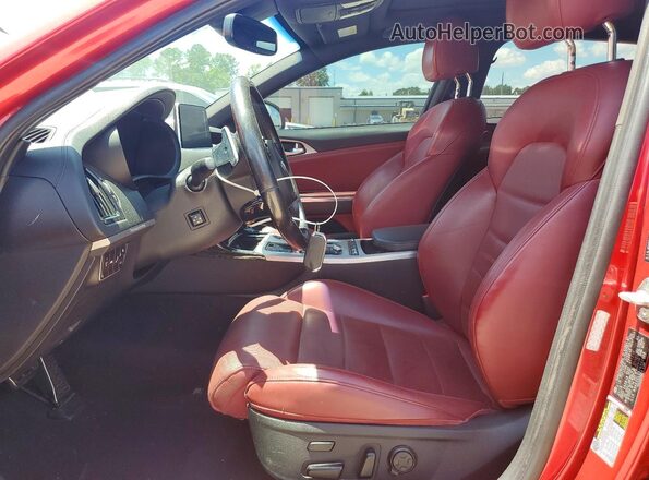 KNAE55LC3J6032009 2018 KIA STINGER Red Widok wnętrza z przodu