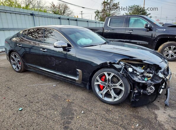 KNAE55LC3L6073873 2020 KIA STINGER Черный Передняя правая четверть