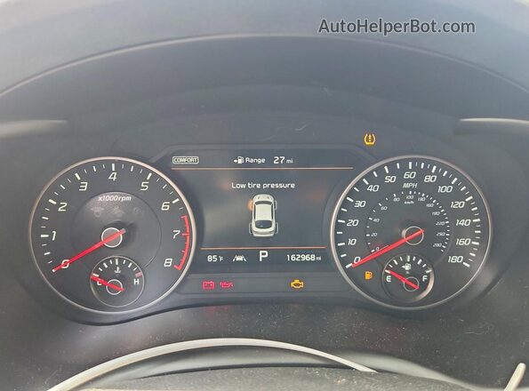 KNAE55LC7J6019280 2018 KIA STINGER Gray Widok zestawu wskaźników
