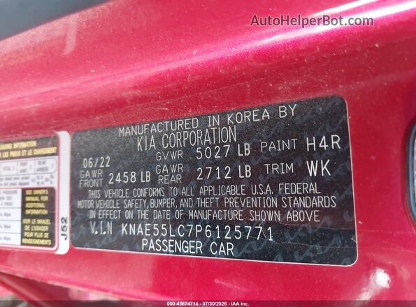 KNAE55LC7P6125771 2023 KIA STINGER Red Widok komory silnika