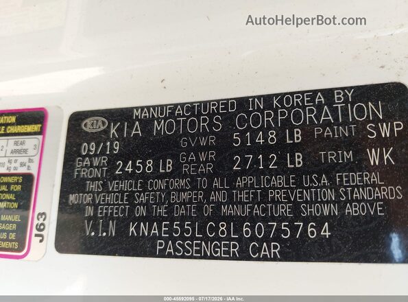 KNAE55LC8L6075764 2020 KIA STINGER Silver ძრავის განყოფილების ხედი