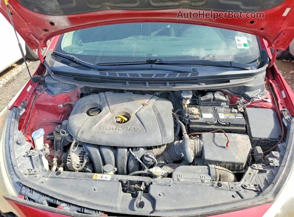 KNAFK4A60G5445640 2016 KIA FORTE Red უკანა სალონის ხედი