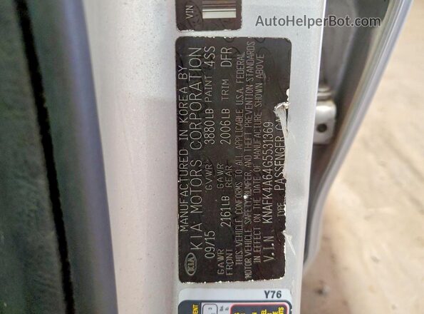 KNAFK4A64G5531369 2016 KIA FORTE Silver Շարժիչի բաժամունքի տեսք
